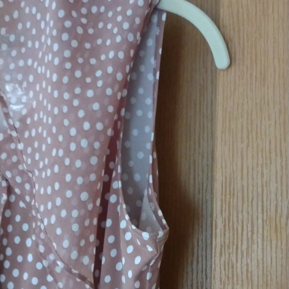 George Simonton Tan With Polka Dots Short Sleeve Blouse Medium - Picture 4 of 6